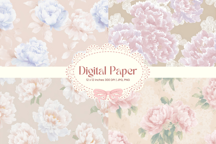 Flower Pattern Background Wallpaper Digital Paper Wrap_51