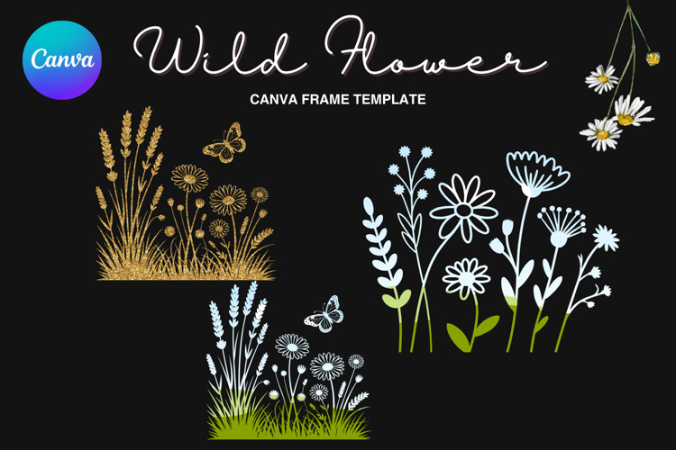 Wild Flower Canva Frame Bouquet Flower Add Photo_52