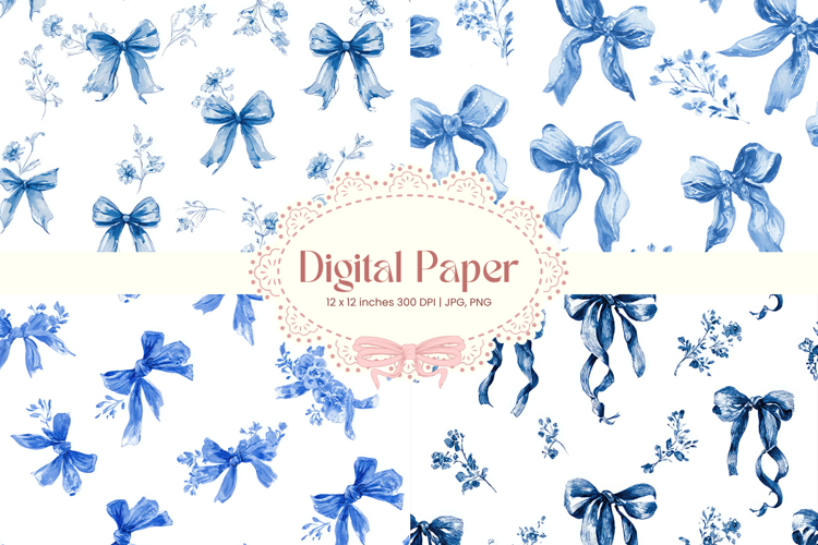 Bow Ribbon Background Bow Digital Paper Pattern Wallpaper_52