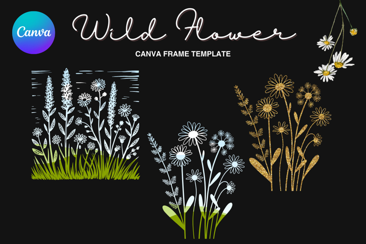 Wild Flower Canva Frame Bouquet Flower Add Photo_54