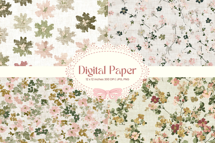 Flower Pattern Background Wallpaper Digital Paper Wrap_56