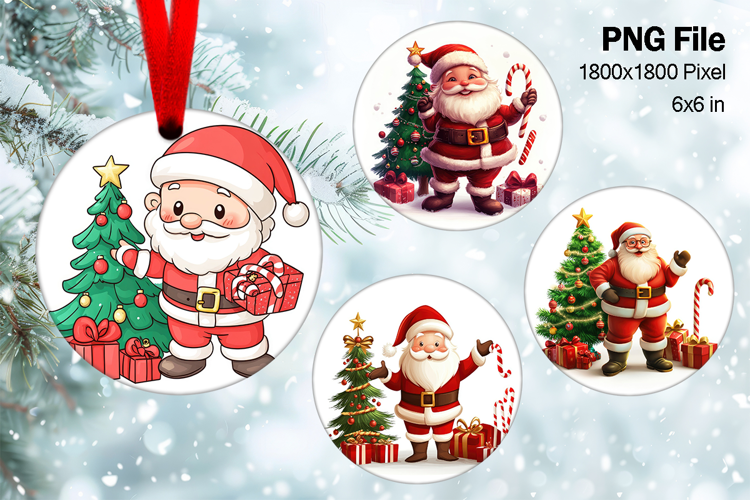 Santa Claus Christmas Ornament Snow Decorate Sublimation_57