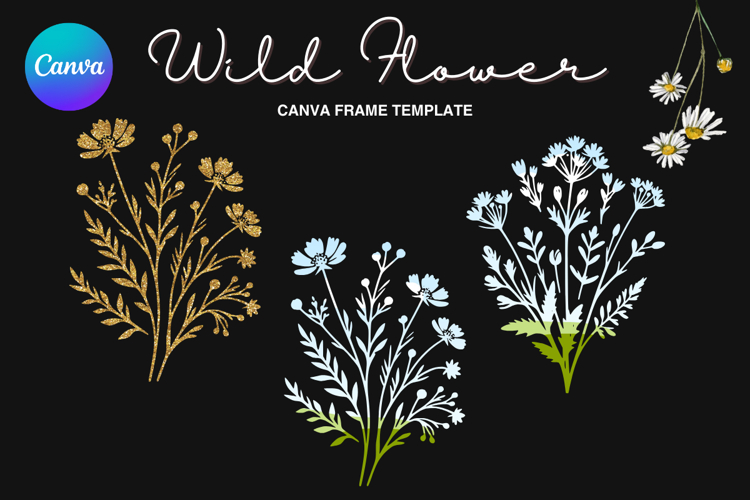 Wild Flower Canva Frame Bouquet Flower Add Photo_58
