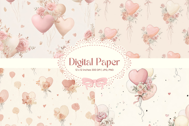 Heart Pattern Background Wallpaper Valentines Digital Paper
