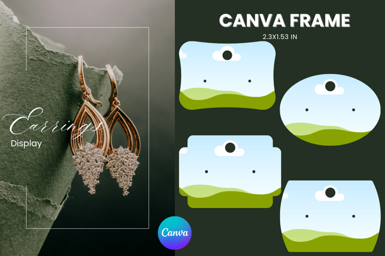 Earrings Display CANVA FRAME Card Template Jewelry Holder_6
