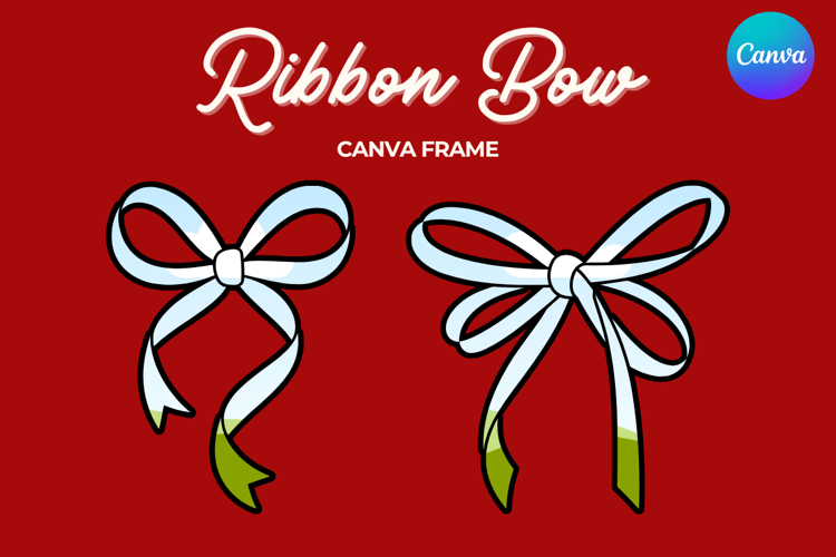 Coquette Bow Canva Frame Hand-Drawn Ribbon Mom life Design
