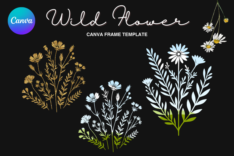 Wild Flower Canva Frame Bouquet Flower Add Photo_60