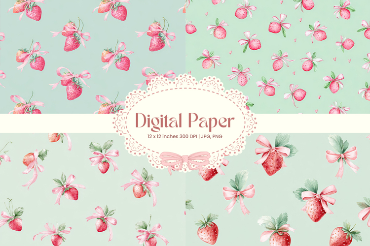 Strawberry Pattern Background Fresh Fruit Wallpaper Gift_60