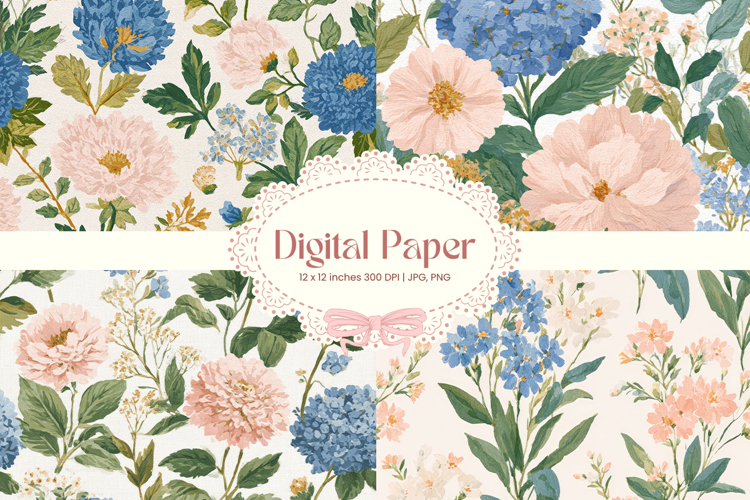 Flower Pattern Background Wallpaper Digital Paper Wrap_65