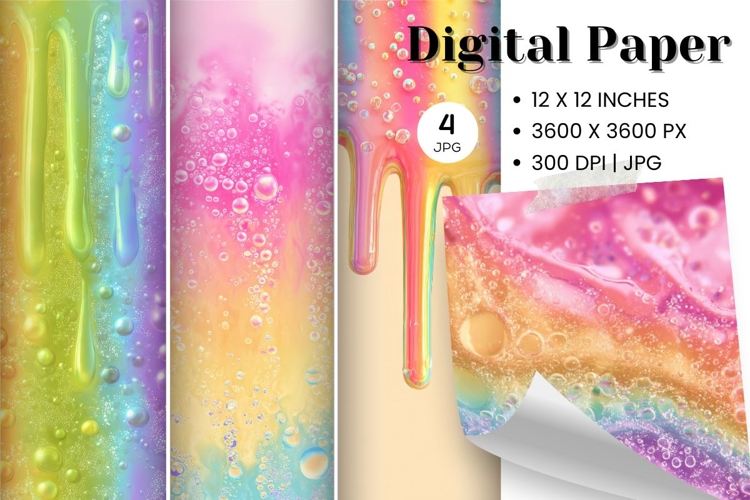 Rainbow Bubble Background Wallpaper Digital Paper_7