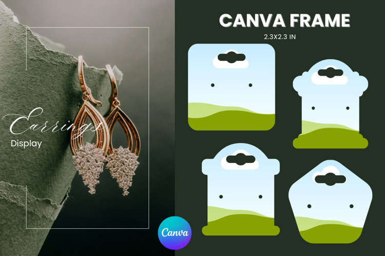 Earrings Display CANVA FRAME Card Template Jewelry Holder_7