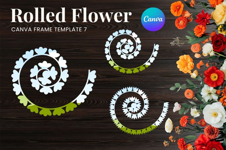 Rolled Flower Canva Frame Paper Flowers Canva Template_7