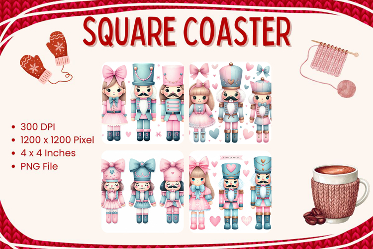 Christmas Square Coasters Winter Accessories Keychain_7