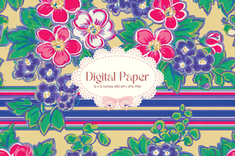 Flower Pattern Background Wallpaper Digital Paper Wrap_70