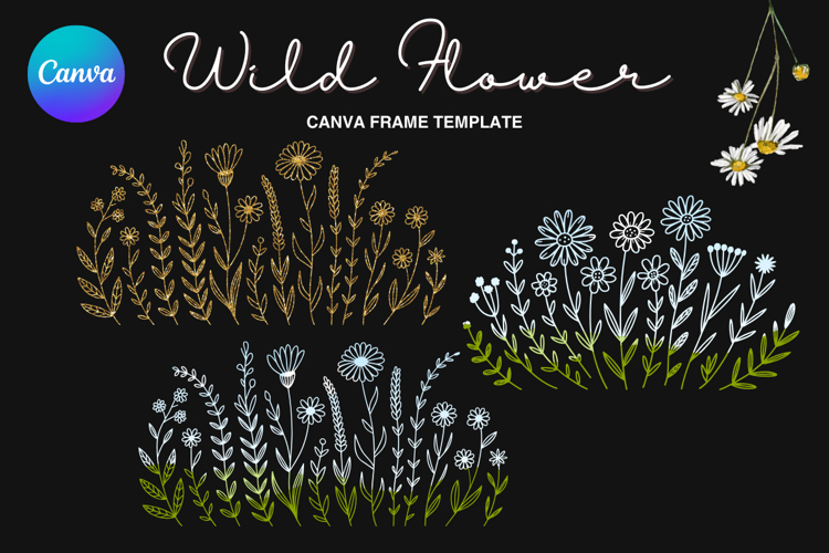 Wild Flower Canva Frame Bouquet Flower Add Photo_74