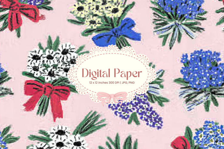 Flower Pattern Background Wallpaper Digital Paper Wrap_74