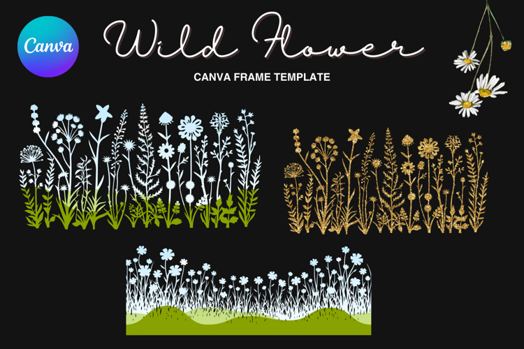 Wild Flower Canva Frame Bouquet Flower Add Photo_75