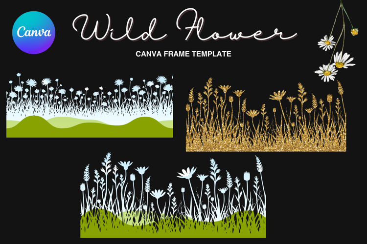 Wild Flower Canva Frame Bouquet Flower Add Photo_77