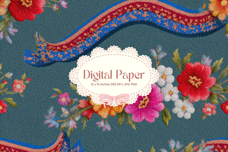 Flower Pattern Background Wallpaper Digital Paper Wrap_77