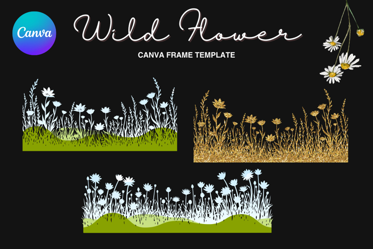 Wild Flower Canva Frame Bouquet Flower Add Photo_78