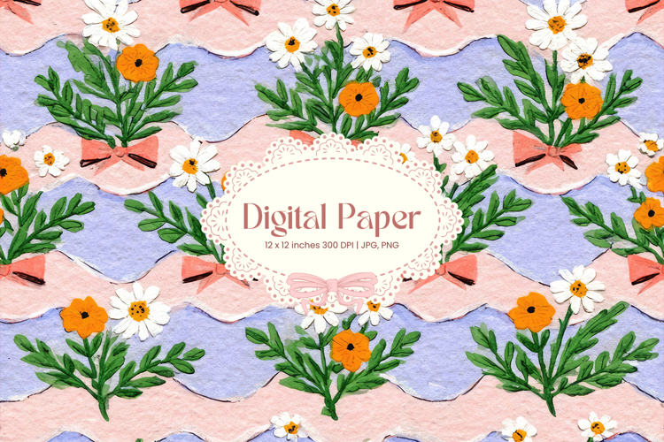 Flower Pattern Background Wallpaper Digital Paper Wrap_78
