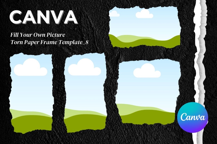 Torn Paper Ripped Text Box Canva Frame Photo Template_8