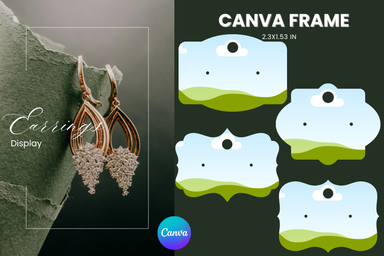 Earrings Display CANVA FRAME Card Template Jewelry Holder_8