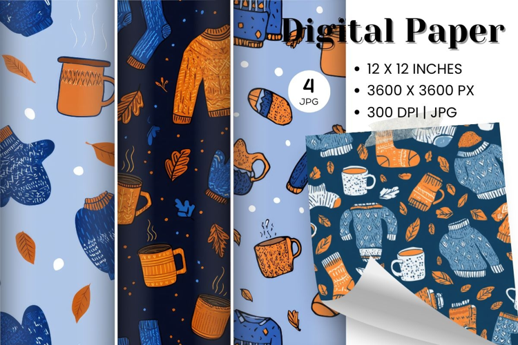 Fall Autumn Background Wallpaper Pattern Cozy Digital Paper