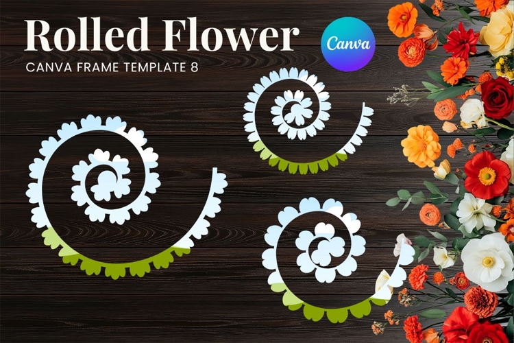 Rolled Flower Canva Frame Paper Flowers Canva Template_8