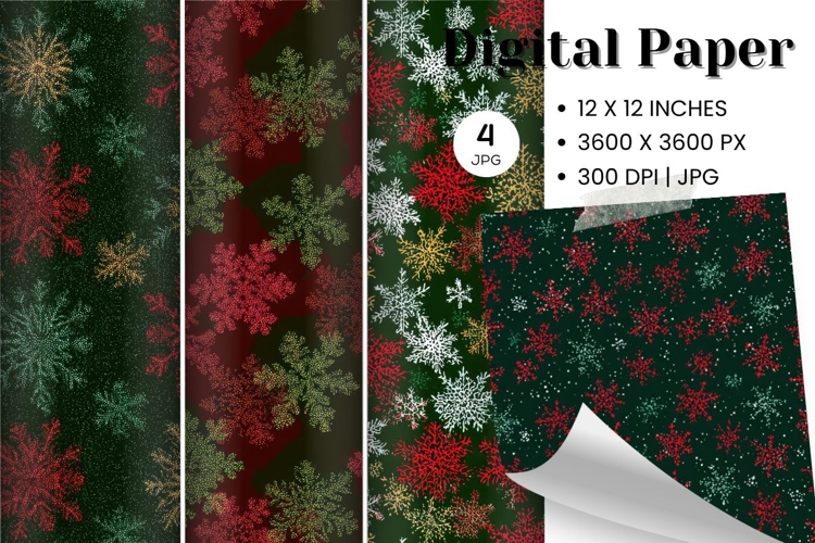Red Snowflake Bokeh Sparkle Christmas Background Backdrop_8