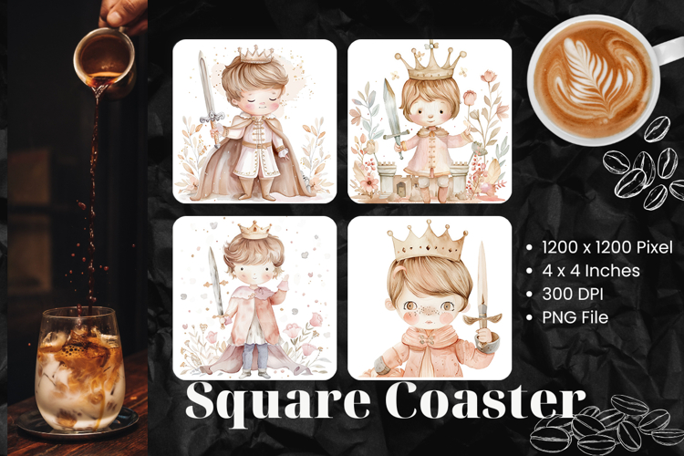 Prince Square Coasters Kids Accessories Keychain Sublimation
