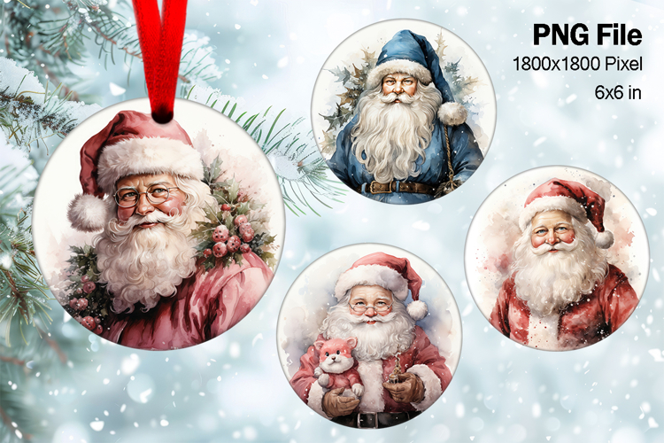 Santa Claus Christmas Ornament Snow Decorate Sublimation_83