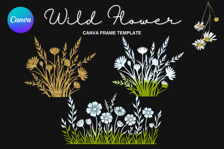 Wild Flower Canva Frame Bouquet Flower Add Photo_84