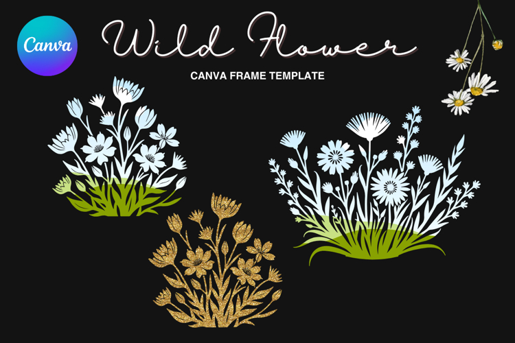 Wild Flower Canva Frame Bouquet Flower Add Photo_86