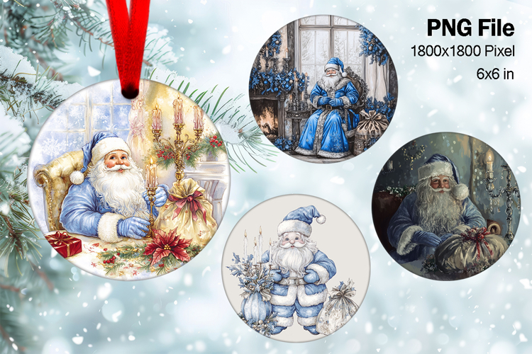 Santa Claus Christmas Ornament Snow Decorate Sublimation_87