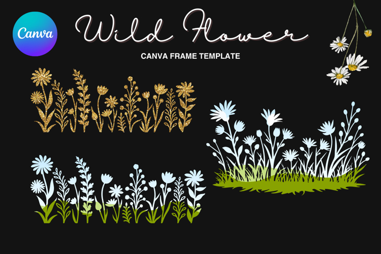 Wild Flower Canva Frame Bouquet Flower Add Photo_88