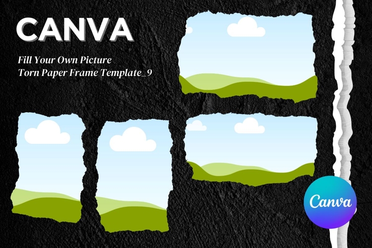 Torn Paper Ripped Text Box Canva Frame Photo Template_9