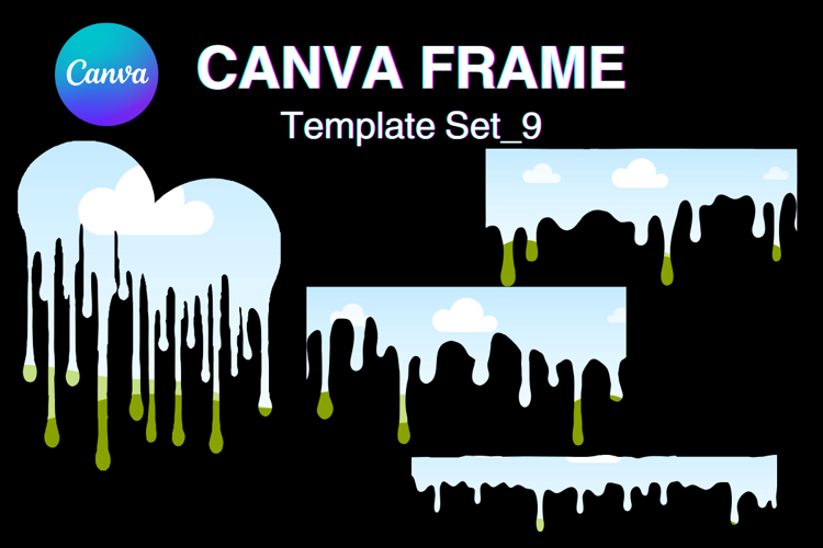 Drip Canva Frame Water Drop Dripping Borders add Photo 9