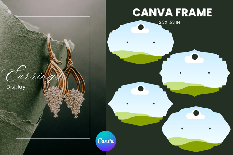 Earrings Display CANVA FRAME Card Template Jewelry Holder_9