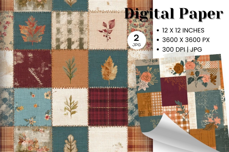 Flower Patchwork Quilt Pattern Background Gingham Wallpaper