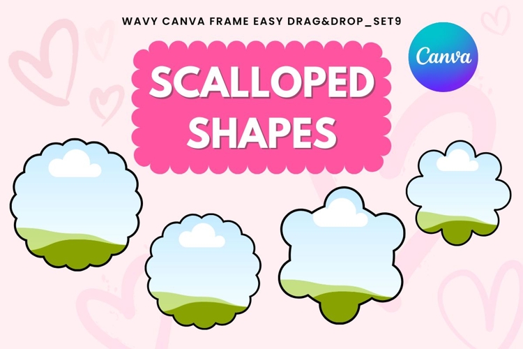 Scalloped Shapes Canva Frame, Poster Photo Frame Template_9
