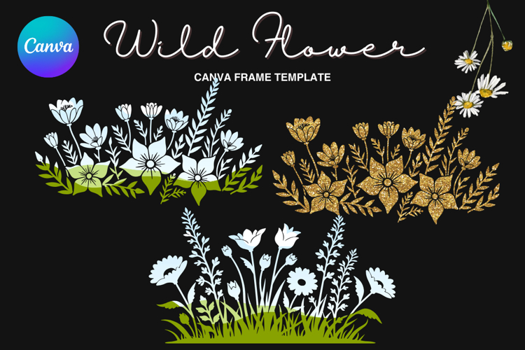 Wild Flower Canva Frame Bouquet Flower Add Photo_90