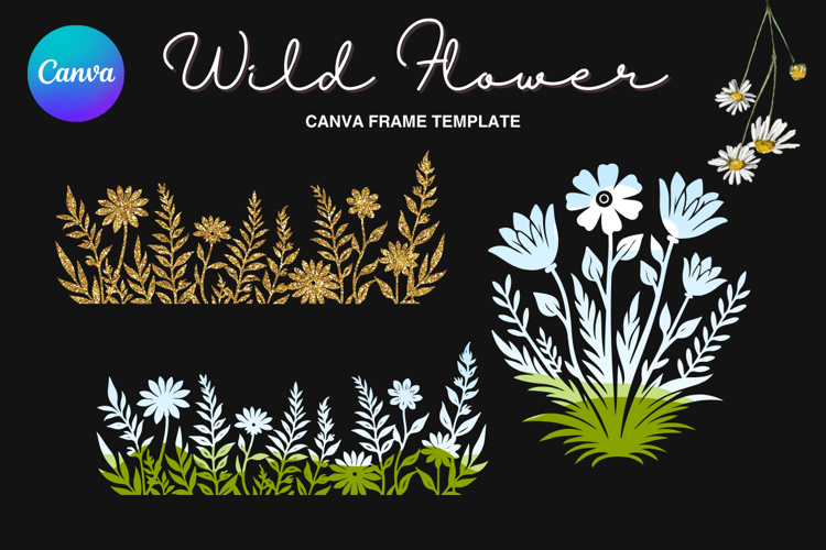 Wild Flower Canva Frame Bouquet Flower Add Photo_91