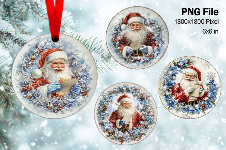 Santa Claus Christmas Ornament Snow Decorate Sublimation_91