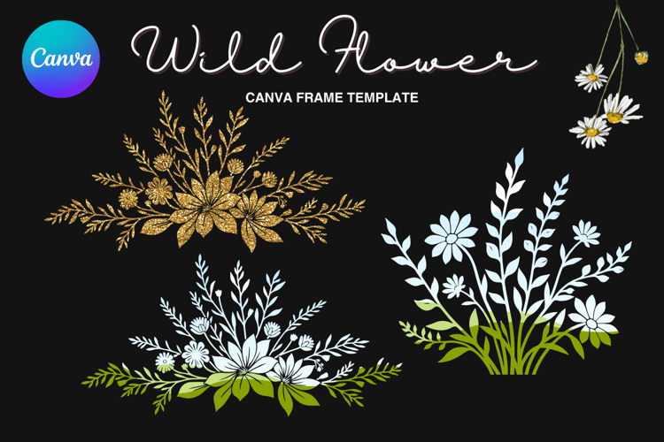 Wild Flower Canva Frame Bouquet Flower Add Photo_92