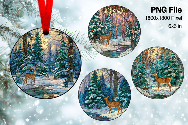Christmas Tree Ornament Round Circle Decorate Sublimation_92