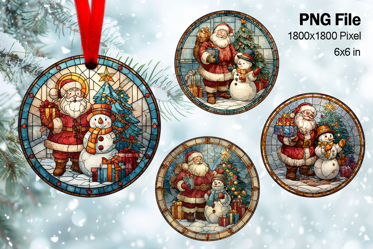 Santa Claus Christmas Ornament Snow Decorate Sublimation_93