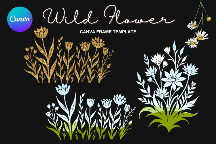 Wild Flower Canva Frame Bouquet Flower Add Photo_95
