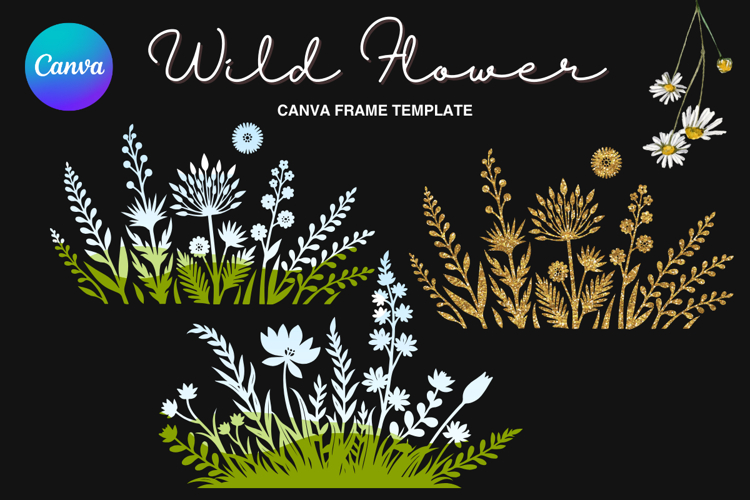 Wild Flower Canva Frame Bouquet Flower Add Photo_98