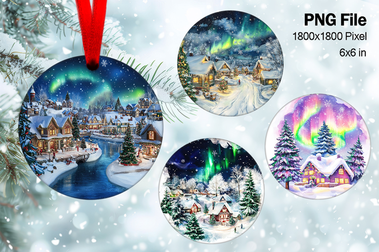 Christmas House Ornament Watercolor Snow House Decorate_98